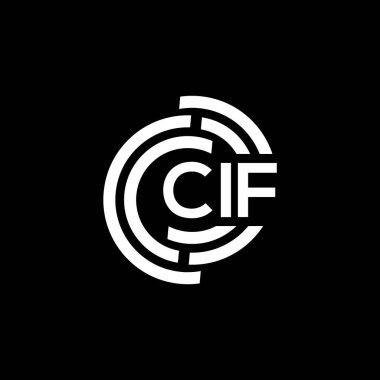 Siyah arka planda CIF harf logosu tasarımı. CIF yaratıcı harf logosu konsepti. CIF harf tasarımı.