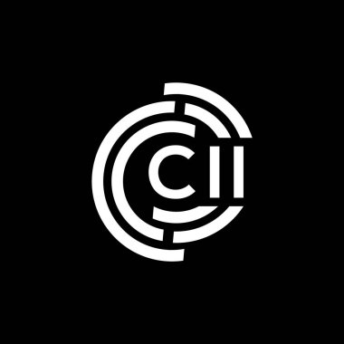 Siyah arkaplanda CII harf logosu tasarımı. Yaratıcı harflerin baş harfleri logo kavramı. CII harf tasarımı.