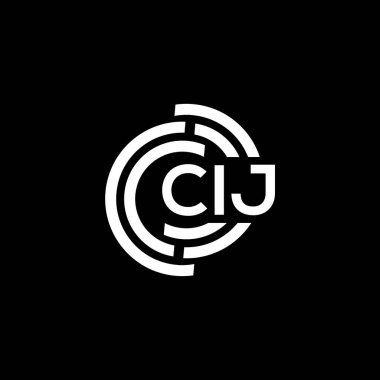 CIJ harf logosu tasarımı siyah arka planda. CIJ yaratıcı harflerin baş harfleri logo kavramı. CIJ harf tasarımı.
