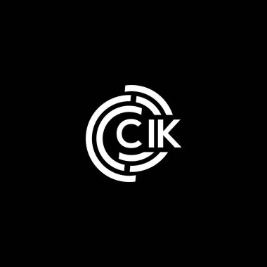 CIK harf logosu tasarımı siyah arkaplan üzerine. CIK yaratıcı harflerin baş harfleri logo kavramı. CIK harf tasarımı.