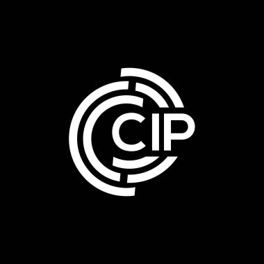 CIP harf logosu tasarımı siyah arka planda. CIP yaratıcı harflerin baş harfleri logo kavramı. CIP harf tasarımı.