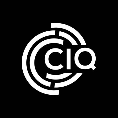 Siyah arka planda CIQ harf logosu tasarımı. CIQ yaratıcı harflerin baş harfleri logo kavramı. CIQ harf tasarımı.