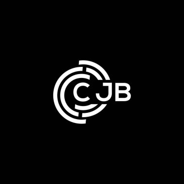 Siyah arka planda CJB harfi logo tasarımı. CJB yaratıcı harflerin baş harfleri logo kavramı. CJB harf tasarımı.