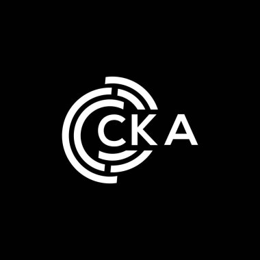 Siyah arka planda CKA harf logosu tasarımı. CKA yaratıcı harf logosu konsepti. CKA harf tasarımı.