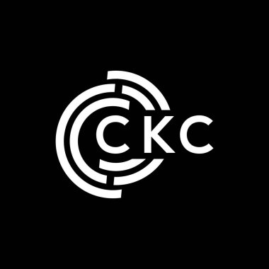Siyah arkaplanda CKC harf logosu tasarımı. CKC yaratıcı harflerin baş harfleri logo kavramı. CKC harf tasarımı.