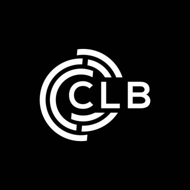 Siyah arkaplanda CLB harf logosu tasarımı. CLB yaratıcı harflerin baş harfleri logo kavramı. CLB harf tasarımı.