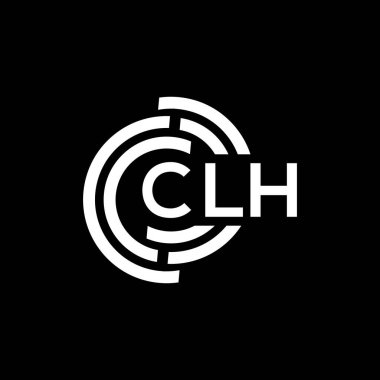 Siyah arkaplanda CLH harf logosu tasarımı. CLH yaratıcı harflerin baş harfleri logo kavramı. CLH harf tasarımı.