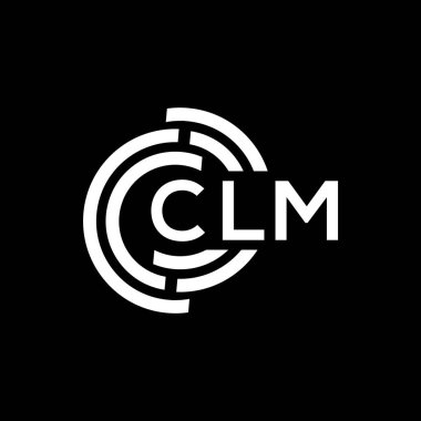 Siyah arkaplanda CLM harf logosu tasarımı. CLM yaratıcı harflerin baş harfleri logo kavramı. CLM harf tasarımı.
