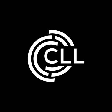 Siyah arkaplanda CLL harf logosu tasarımı. Yaratıcı harflerin baş harfleri logo kavramı. CLL harf tasarımı.