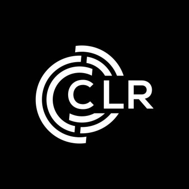 Siyah arka planda CLR harf logosu tasarımı. CLR yaratıcı harflerin baş harfleri logo kavramı. CLR harf tasarımı.