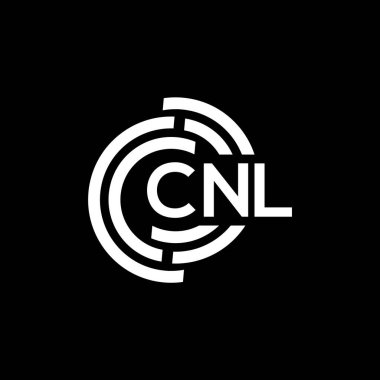 Siyah arka planda CNL harf logosu tasarımı. CNL yaratıcı harflerin baş harfleri logo kavramı. CNL harf tasarımı.