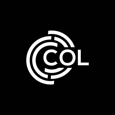 Siyah arka planda COL harf logosu tasarımı. COL yaratıcı harflerin baş harfleri logo konsepti. COL harf tasarımı.