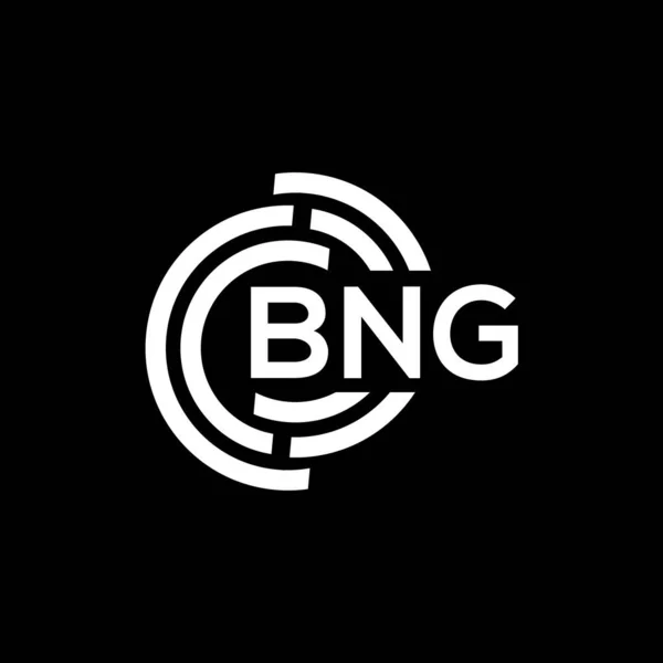 黒の背景にBngの手紙のロゴデザイン Bng創造的なイニシャルの手紙のロゴコンセプト Bngレターデザイン — ストックベクタ