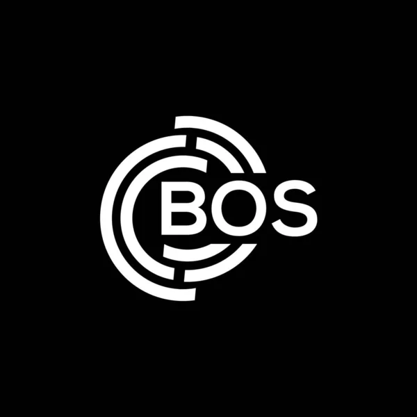 Bos Lettre Logo Design Sur Fond Noir Bos Initiales Créatives — Image vectorielle