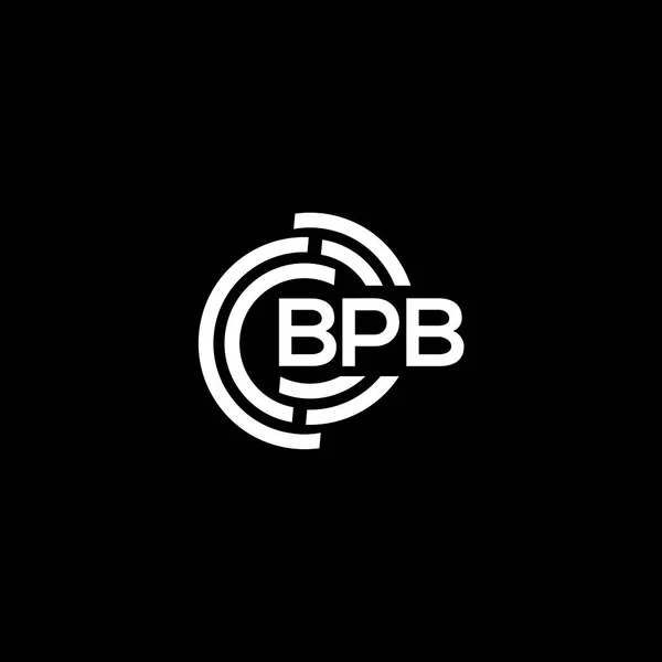 Bpb Lettre Logo Design Sur Fond Noir Bpb Initiales Créatives — Image vectorielle