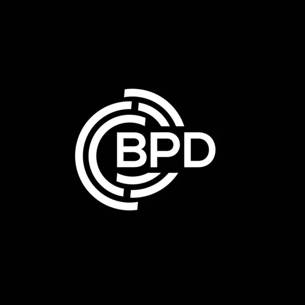 Bpd Lettre Logo Design Sur Fond Noir Bpd Initiales Créatives — Image vectorielle