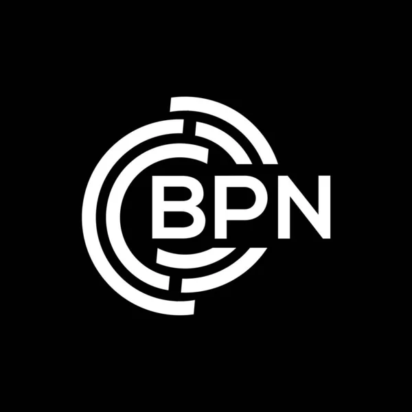 Bpn Lettre Logo Design Sur Fond Noir Bpn Initiales Créatives — Image vectorielle