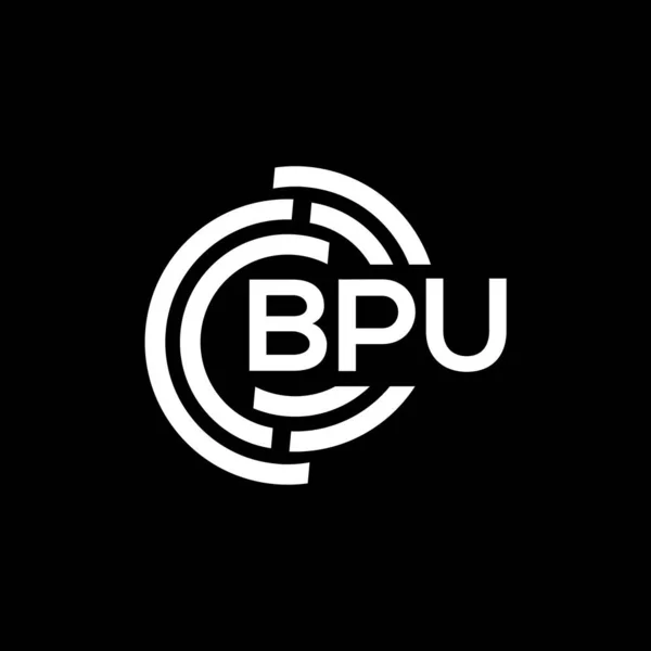 Bpu Lettre Logo Design Sur Fond Noir Bpu Initiales Créatives — Image vectorielle