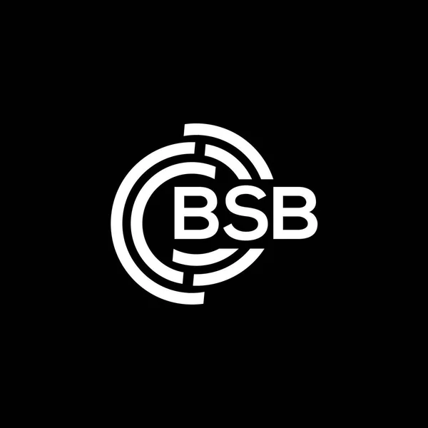 Bsb Lettre Logo Design Sur Fond Noir Bsb Initiales Créatives — Image vectorielle