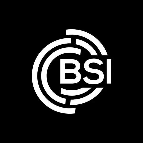 Bsi Lettre Logo Design Sur Fond Noir Bsi Initiales Créatives — Image vectorielle
