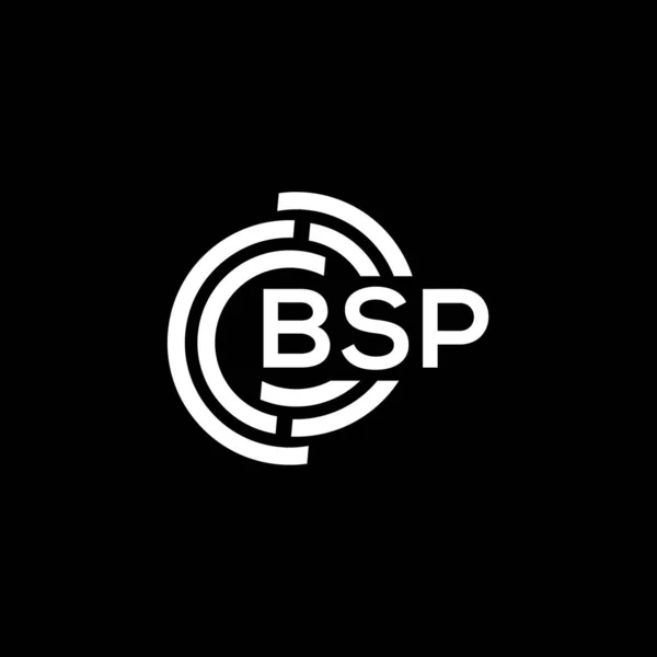 Bsp Lettre Logo Design Sur Fond Noir Bsp Initiales Créatives — Image vectorielle