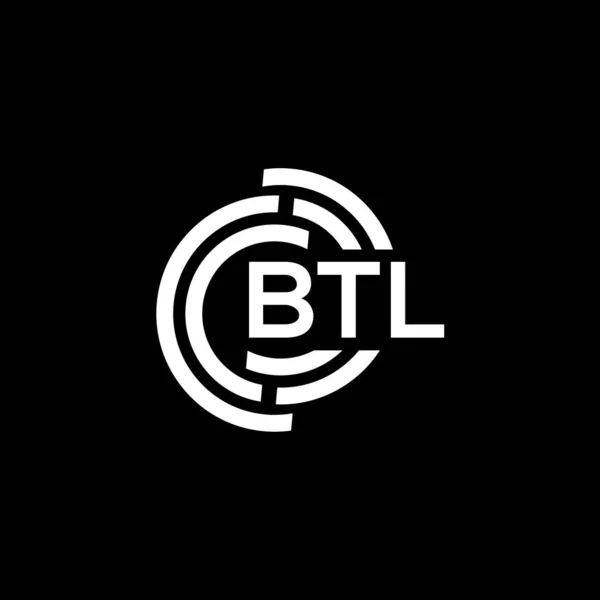 Btl Lettre Logo Design Sur Fond Noir Btl Initiales Créatives — Image vectorielle
