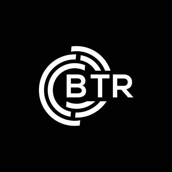 Btr Lettre Logo Design Sur Fond Noir Btr Initiales Créatives — Image vectorielle