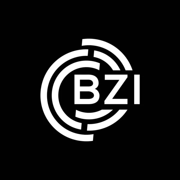 Design Logotipo Letra Bzi Fundo Preto Bzi Iniciais Criativas Conceito — Vetor de Stock