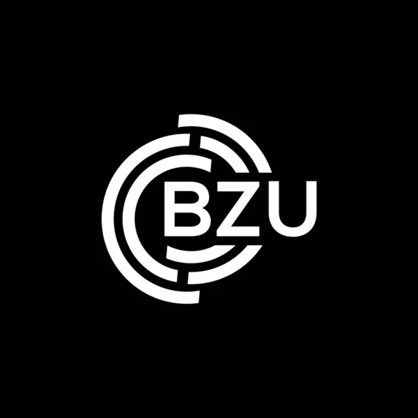Design Logotipo Letra Bzu Fundo Preto Bzu Iniciais Criativas Conceito — Vetor de Stock