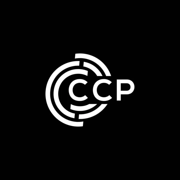 Logo Della Lettera Ccp Sfondo Nero Ccp Creativo Sigle Lettera — Vettoriale Stock