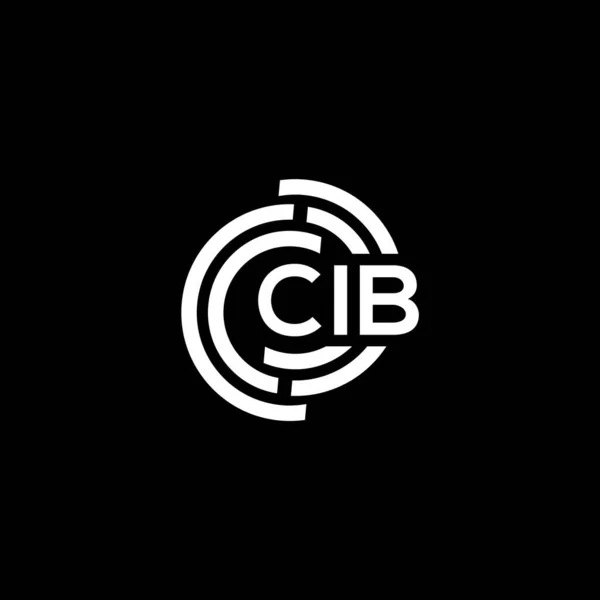 Diseño Del Logotipo Letra Cib Sobre Fondo Negro Cib Iniciales — Vector de stock