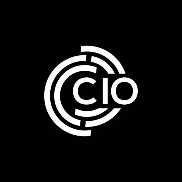 Cio Brev Logotyp Design Svart Bakgrund Cio Kreativa Initialer Brev — Stock vektor