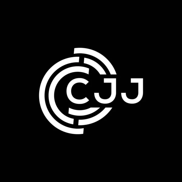 Дизайн Логотипа Cjj Чёрном Фоне Концепция Логотипа Cjj Creative Initials — стоковый вектор