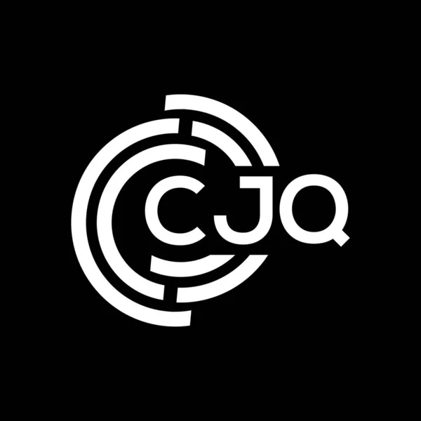 Diseño Del Logotipo Letra Cjq Sobre Fondo Negro Cjq Iniciales — Vector de stock