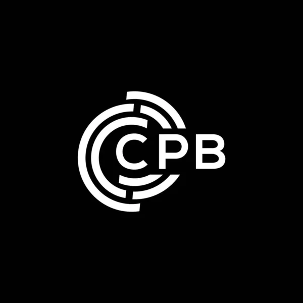 Logo Cpb Disegno Lettera Sfondo Nero Cpb Creativo Iniziali Lettera — Vettoriale Stock
