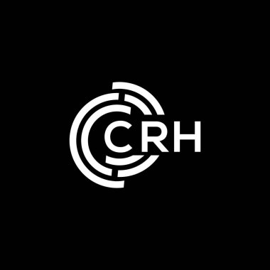 Siyah arka planda CRH harf logosu tasarımı. CRH yaratıcı harflerin baş harfleri logo kavramı. CRH harf tasarımı.