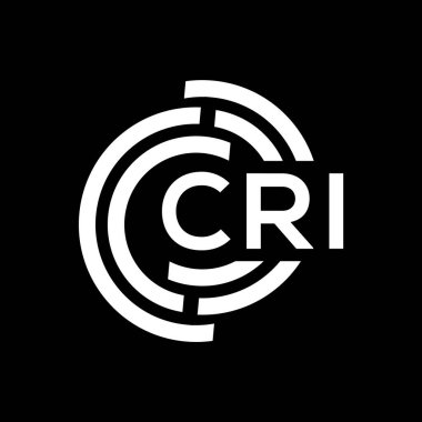 Siyah arka planda CRI harf logosu tasarımı. CRI yaratıcı harflerin baş harfleri logo kavramı. CRI harf tasarımı.
