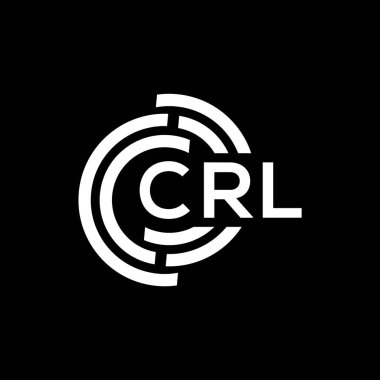 Siyah arkaplanda CRL harf logosu tasarımı. CRL yaratıcı harflerin baş harfleri logo kavramı. CRL harf tasarımı.