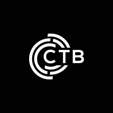 Siyah arkaplanda CTB harfi logo tasarımı. CTB yaratıcı harflerin baş harfleri logo kavramı. CTB harf tasarımı.