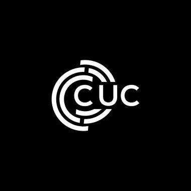 Siyah arka planda CUC harf logosu tasarımı. CUC yaratıcı harflerin baş harfleri logo kavramı. CUC harf tasarımı.