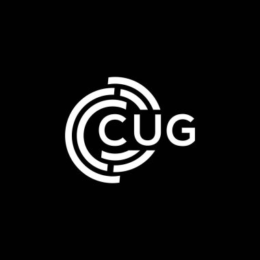 Siyah arkaplanda CUG harf logosu tasarımı. CUG yaratıcı harfler logosu konsepti. CUG harf tasarımı.
