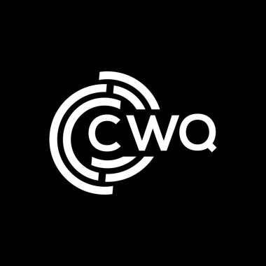 Siyah arka planda CWQ harfi logo tasarımı. CWQ yaratıcı harflerin baş harfleri logo kavramı. CWQ harf tasarımı.