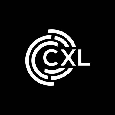 Siyah arkaplanda CXL harf logosu tasarımı. CXL yaratıcı harflerin baş harfleri logo kavramı. CXL harf tasarımı.