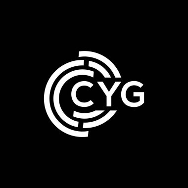 Siyah arka planda CYG harf logosu tasarımı. CYG yaratıcı harflerin baş harfleri logo kavramı. CYG harf tasarımı.