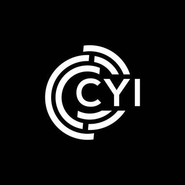 Siyah arka planda CYI harf logosu tasarımı. CYI yaratıcı harflerin baş harfleri logo kavramı. CYI harf tasarımı.