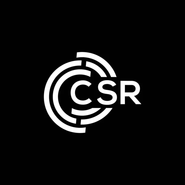 Logo Della Lettera Csr Sfondo Nero Logo Della Lettera Sigle — Vettoriale Stock