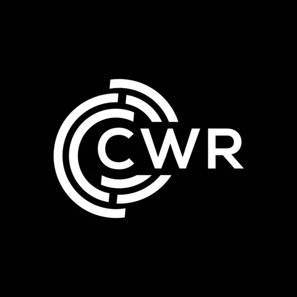 Cwr字母标识设计为黑色背景 Cwr创意首字母首字母标识概念 Cwr信件设计 — 图库矢量图片