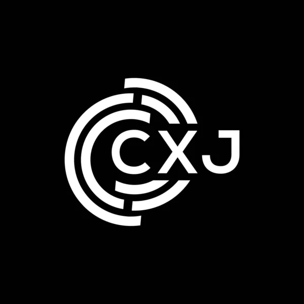 Cxj Buchstabe Logo Design Auf Schwarzem Hintergrund Cxj Kreative Initialen — Stockvektor