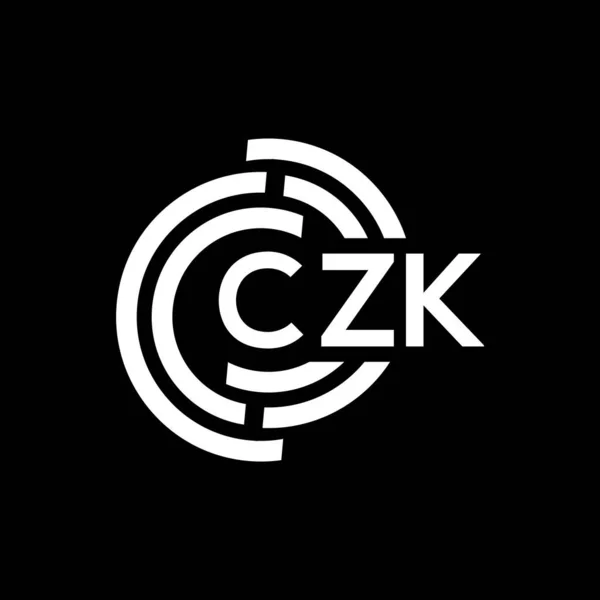 Czk字母标识设计为黑色背景 Czk创意首字母首字母标识概念 Czk字母设计 — 图库矢量图片