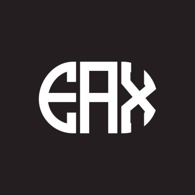 Siyah arkaplanda EAX harf logosu tasarımı. EAX yaratıcı harflerin baş harfleri logo kavramı. EAX harf tasarımı.